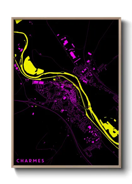 Une affiche de carte sur Charmes