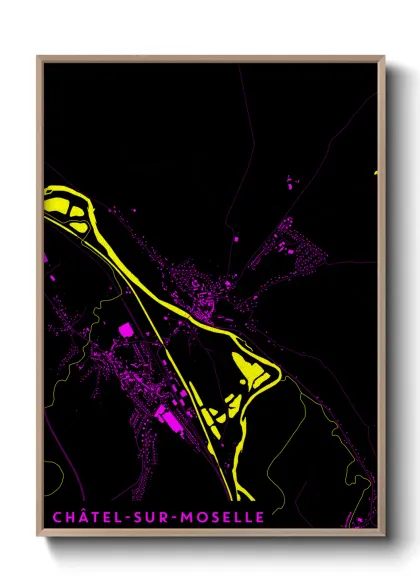 Une affiche de carte sur Châtel-sur-Moselle