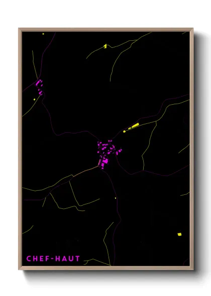 Une affiche de carte sur Chef-Haut