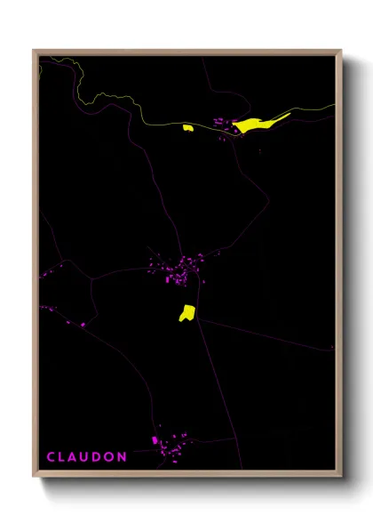 Une affiche de carte sur Claudon