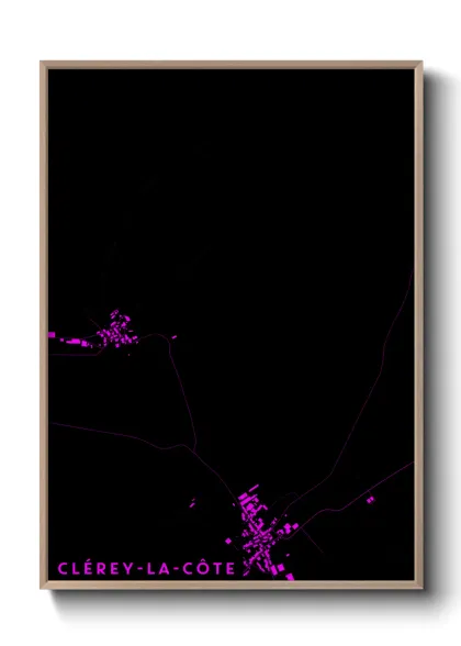 Une affiche de carte sur Clérey-la-Côte