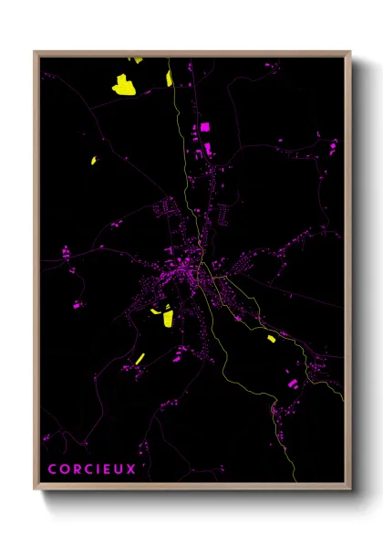 Une affiche de carte sur Corcieux
