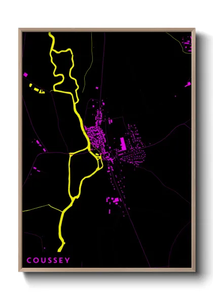 Une affiche de carte sur Coussey