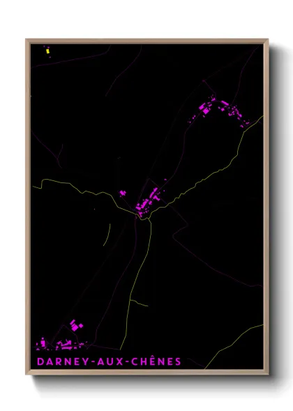 Une affiche de carte sur Darney-aux-Chênes