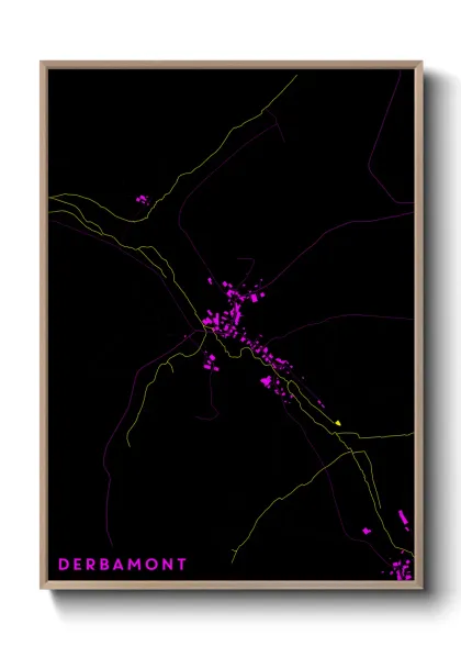 Une affiche de carte sur Derbamont