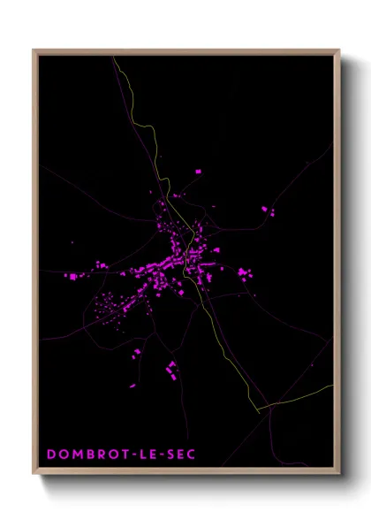 Une affiche de carte sur Dombrot-le-Sec