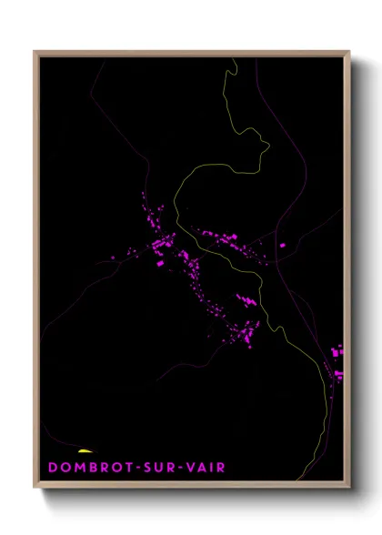 Une affiche de carte sur Dombrot-sur-Vair