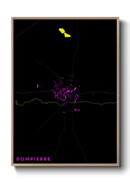 Une affiche de carte sur Dompierre