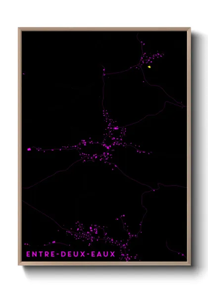 Une affiche de carte sur Entre-deux-Eaux