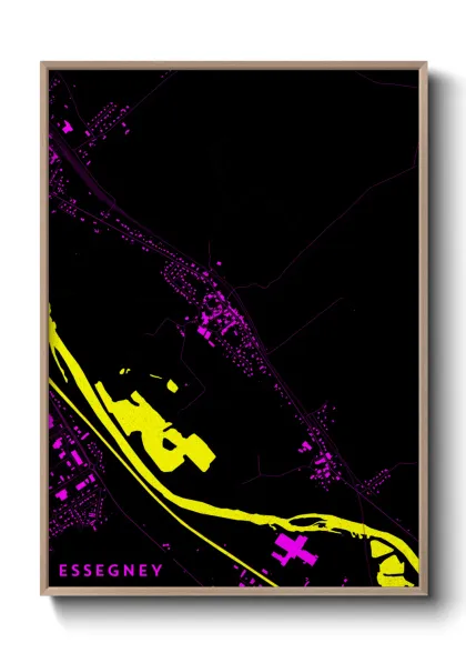 Une affiche de carte sur Essegney
