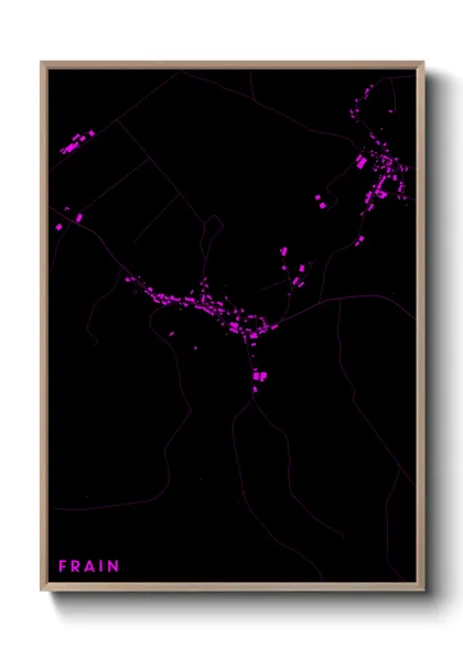 Une affiche de carte sur Frain