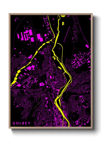 Une affiche de carte sur Golbey