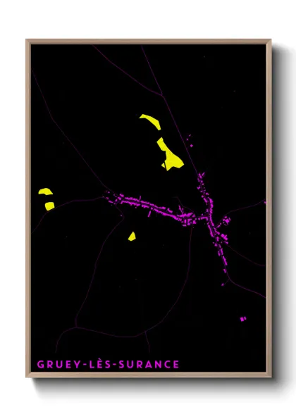 Une affiche de carte sur Gruey-lès-Surance