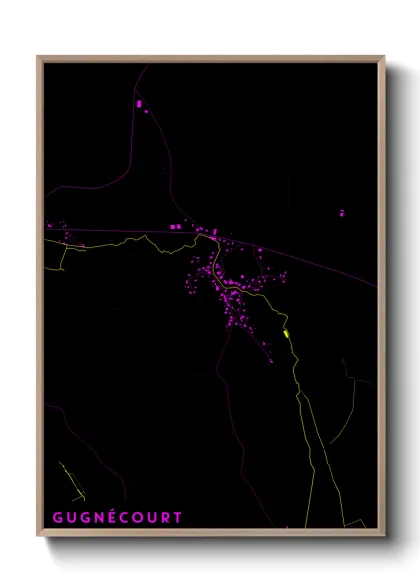 Une affiche de carte sur Gugnécourt