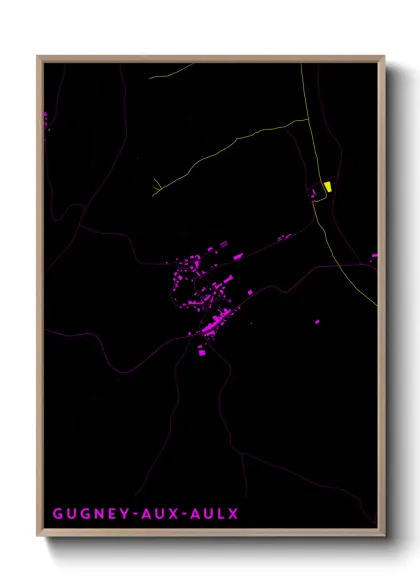 Une affiche de carte sur Gugney-aux-Aulx