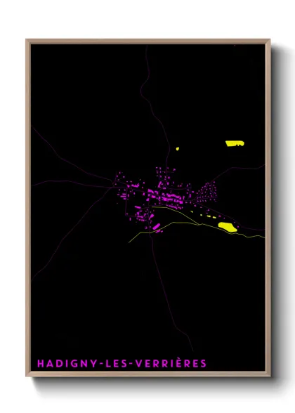 Une affiche de carte sur Hadigny-les-Verrières
