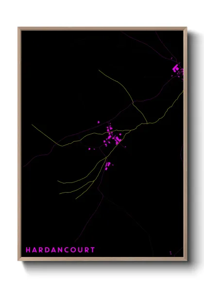 Une affiche de carte sur Hardancourt