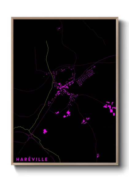 Une affiche de carte sur Haréville