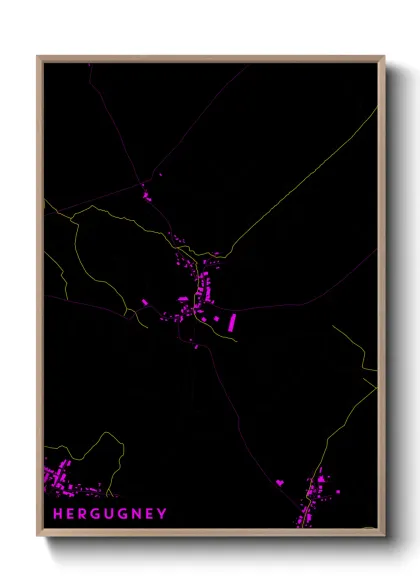 Une affiche de carte sur Hergugney
