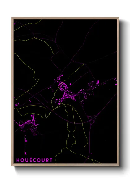 Une affiche de carte sur Houécourt