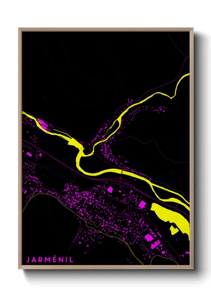 Une affiche de carte sur Jarménil