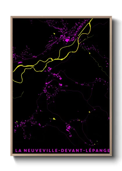 Une affiche de carte sur La Neuveville-devant-Lépanges