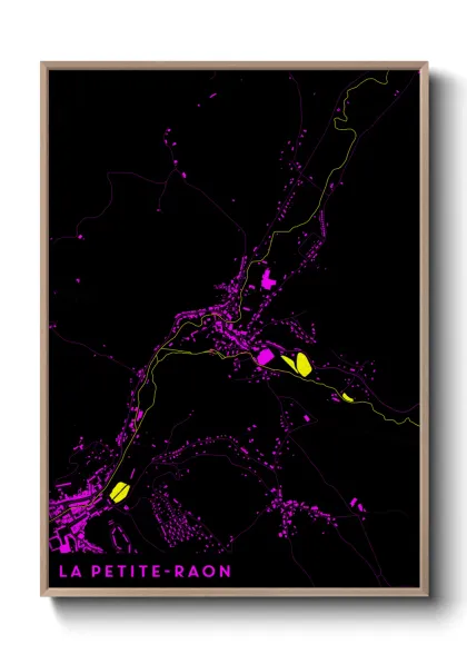 Une affiche de carte sur La Petite-Raon