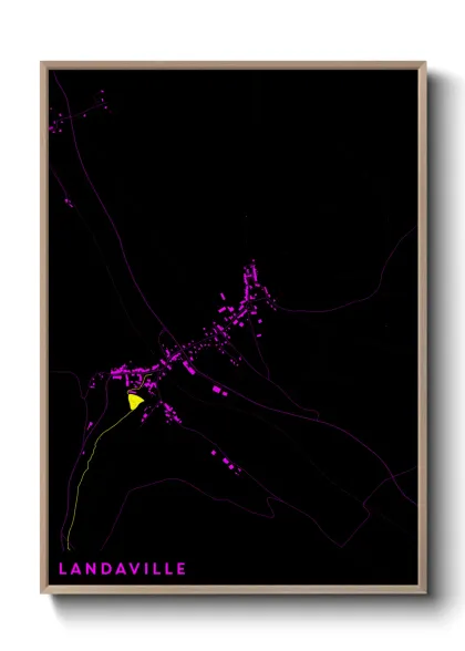 Une affiche de carte sur Landaville