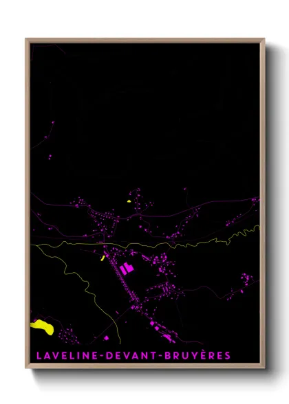 Une affiche de carte sur Laveline-devant-Bruyères