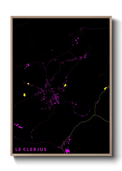 Une affiche de carte sur Le Clerjus