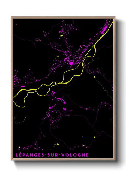 Une affiche de carte sur Lépanges-sur-Vologne