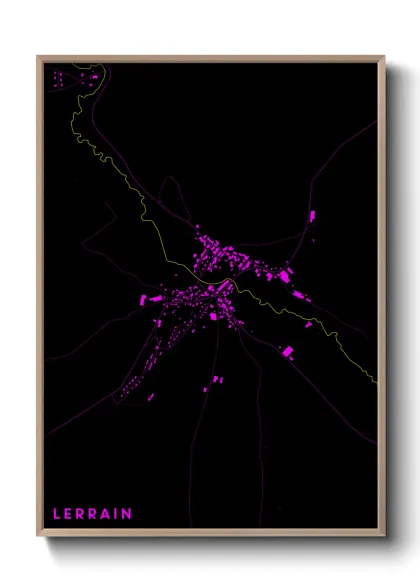 Une affiche de carte sur Lerrain