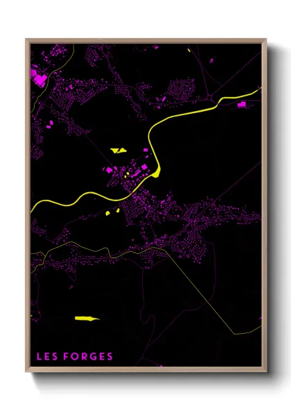 Une affiche de carte sur Les Forges