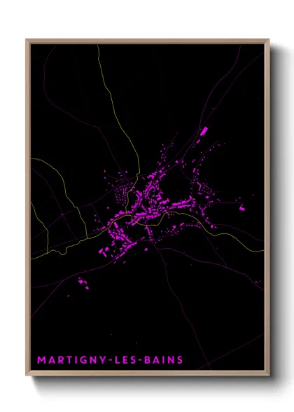 Une affiche de carte sur Martigny-les-Bains