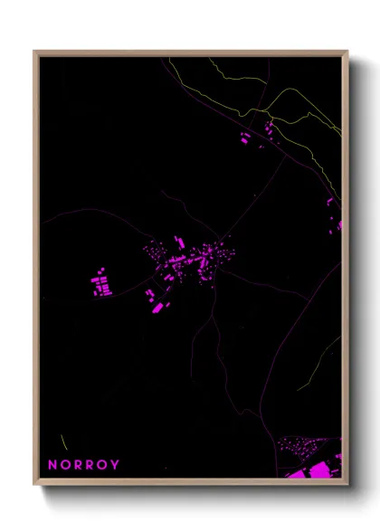 Une affiche de carte sur Norroy