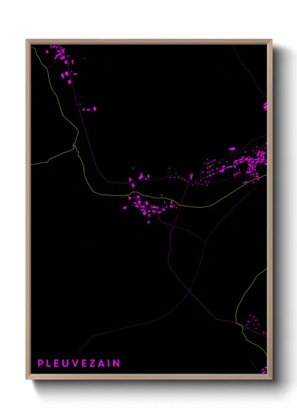 Une affiche de carte sur Pleuvezain