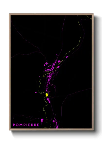Une affiche de carte sur Pompierre