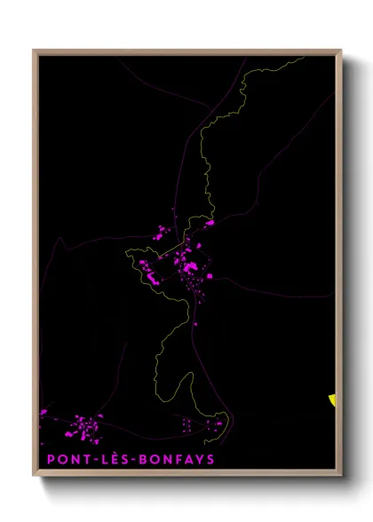 Une affiche de carte sur Pont-lès-Bonfays