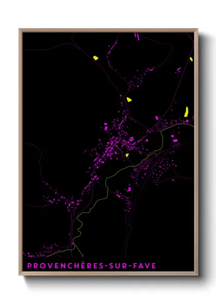 Une affiche de carte sur Provenchères-sur-Fave