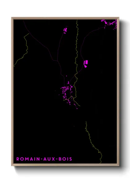 Une affiche de carte sur Romain-aux-Bois
