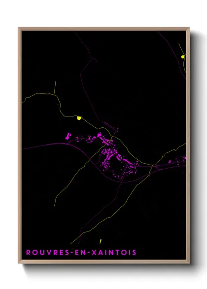 Une affiche de carte sur Rouvres-en-Xaintois