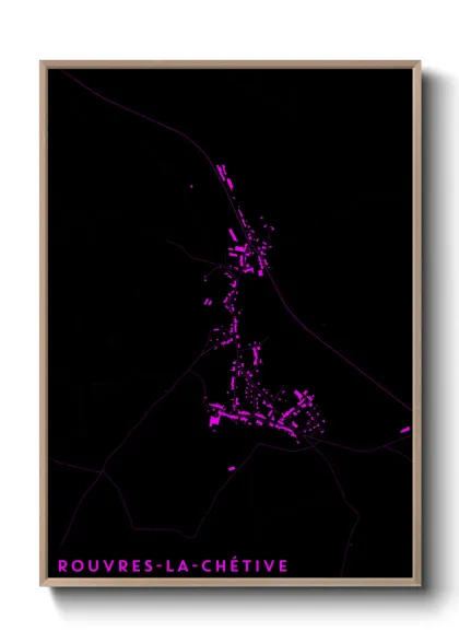 Une affiche de carte sur Rouvres-la-Chétive