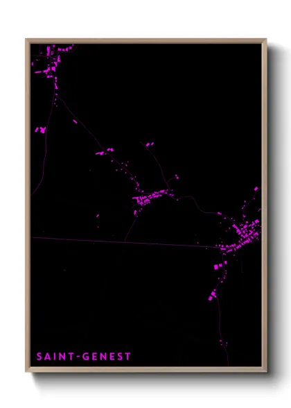 Une affiche de carte sur Saint-Genest