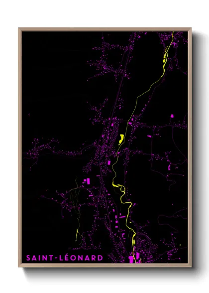 Une affiche de carte sur Saint-Léonard