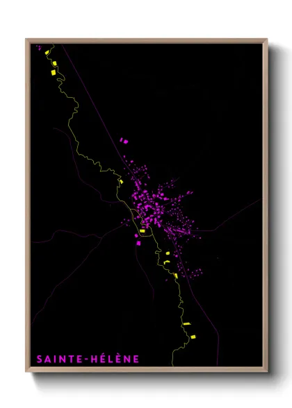 Une affiche de carte sur Sainte-Hélène