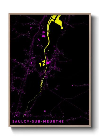 Une affiche de carte sur Saulcy-sur-Meurthe