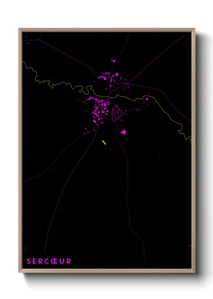 Une affiche de carte sur Sercœur