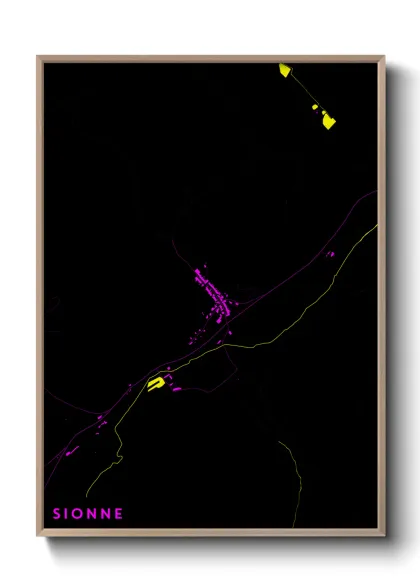 Une affiche de carte sur Sionne