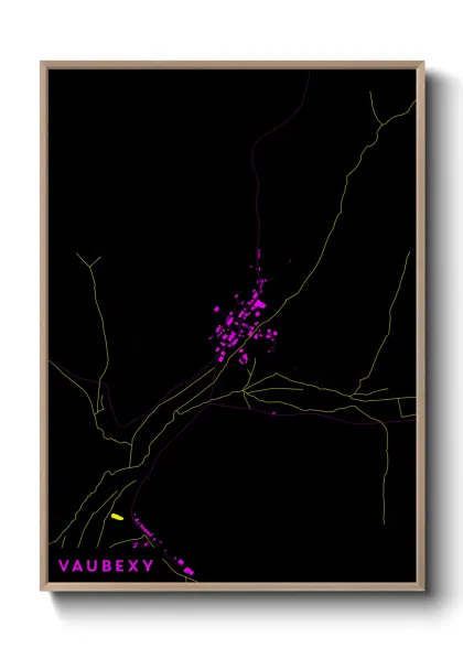 Une affiche de carte sur Vaubexy