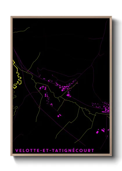Une affiche de carte sur Velotte-et-Tatignécourt